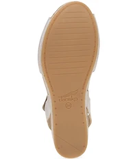 Dansko Stella Pearlized Leather Buckle Hardware Wedge Sandals