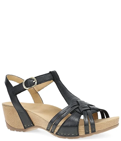 Dansko Tia Leather Wedge Sandals