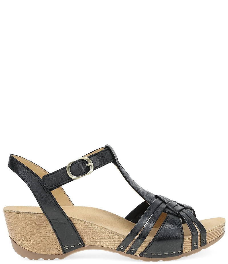 Dansko Tia Leather Wedge Sandals