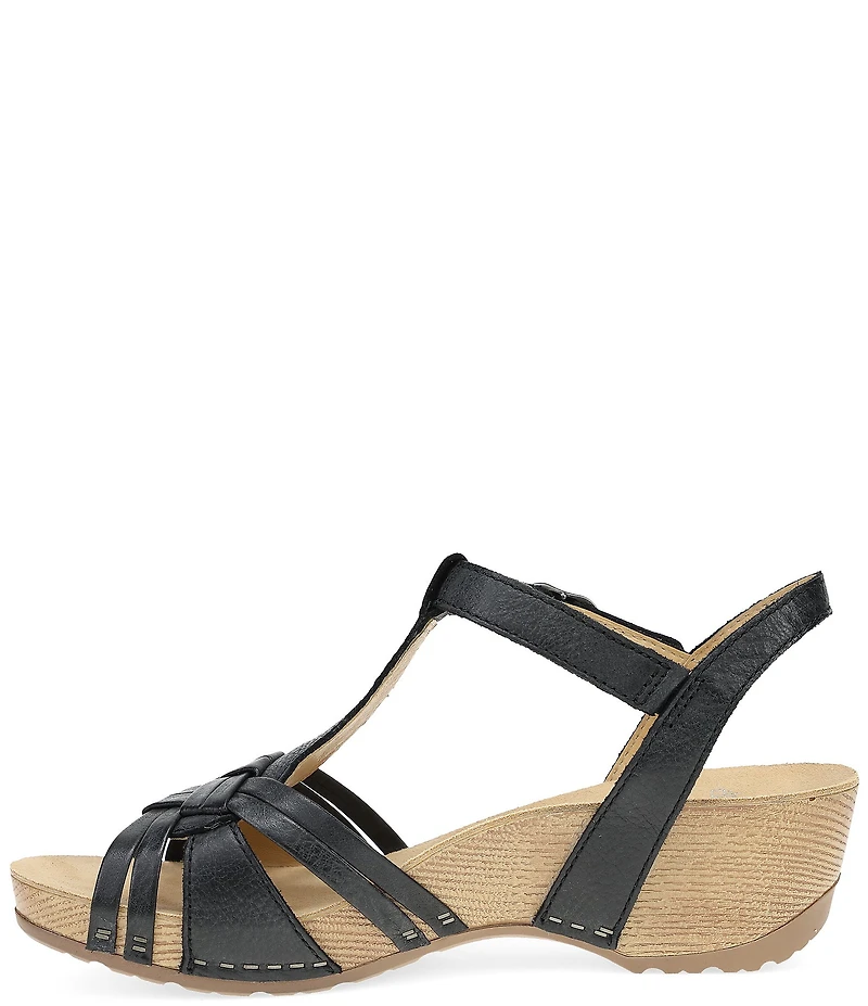 Dansko Tia Leather Wedge Sandals