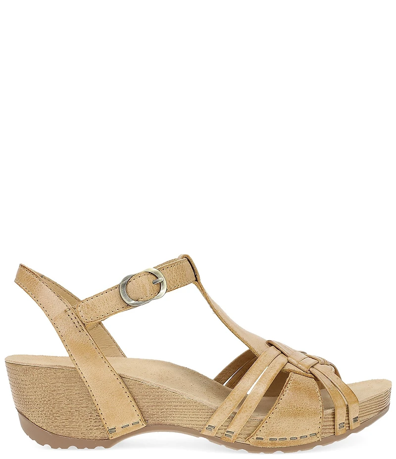 Dansko Tia Leather Wedge Sandals