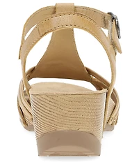 Dansko Tia Leather Wedge Sandals