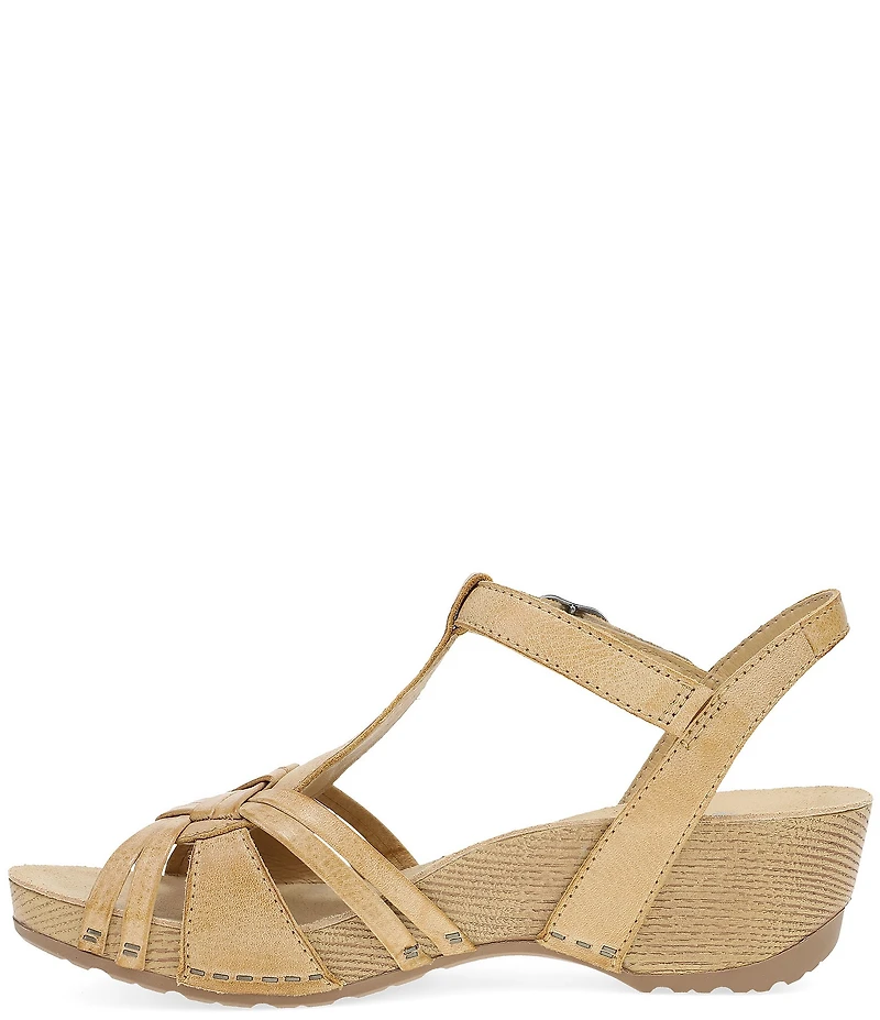 Dansko Tia Leather Wedge Sandals