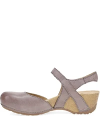 Dansko Tiffani Burnished Leather Ankle Strap Clog Pumps