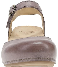 Dansko Tiffani Burnished Leather Ankle Strap Clog Pumps