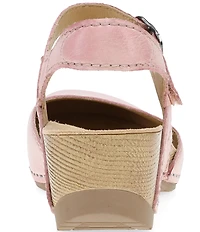 Dansko Tiffani Burnished Leather Ankle Strap Clog Pumps