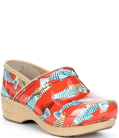 Dansko XP 2.0 Sardines Print Patent Leather Clogs