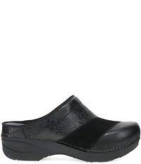 Dansko Zinnia Embossed Leather Suede Patchwork Clogs