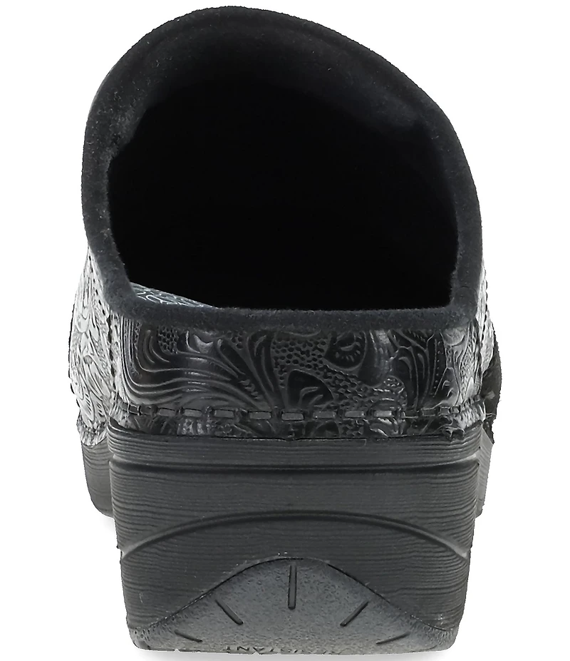Dansko Zinnia Embossed Leather Suede Patchwork Clogs