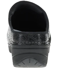 Dansko Zinnia Embossed Leather Suede Patchwork Clogs