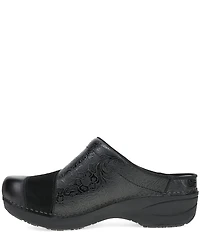 Dansko Zinnia Embossed Leather Suede Patchwork Clogs