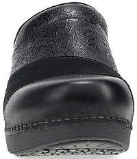 Dansko Zinnia Embossed Leather Suede Patchwork Clogs