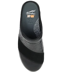 Dansko Zinnia Embossed Leather Suede Patchwork Clogs