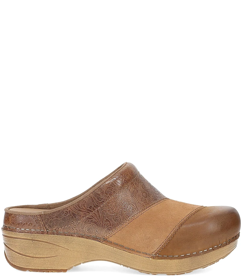 Dansko Zinnia Embossed Leather Patchwork Clogs