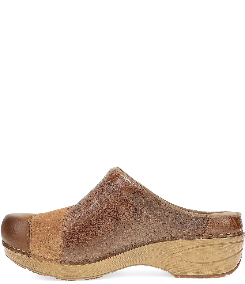 Dansko Zinnia Embossed Leather Patchwork Clogs