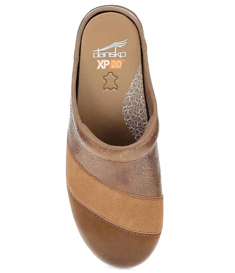Dansko Zinnia Embossed Leather Patchwork Clogs
