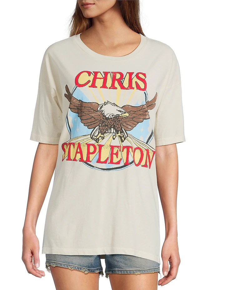 Daydreamer Knit Eagle Crew Neck Short Sleeve Tee