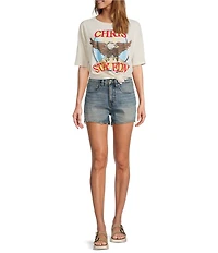 Daydreamer Knit Eagle Crew Neck Short Sleeve Tee