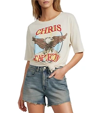 Daydreamer Knit Eagle Crew Neck Short Sleeve Tee