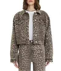Daze Del Mar Cropped Cheetah Print Jacket