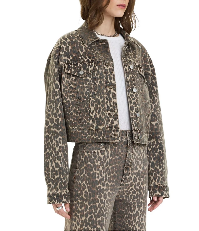 Daze Del Mar Cropped Cheetah Print Jacket