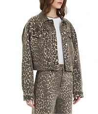 Daze Del Mar Cropped Cheetah Print Jacket