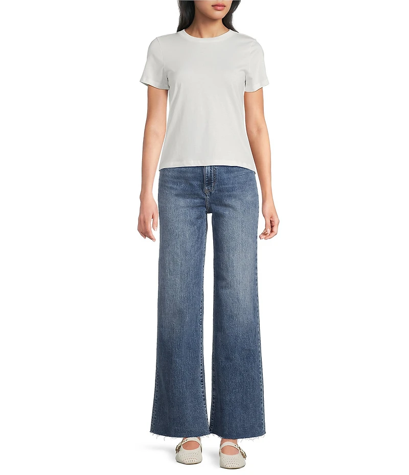 Daze Far Out Organic Cotton Blend High Rise Wide Leg Stunner Jeans