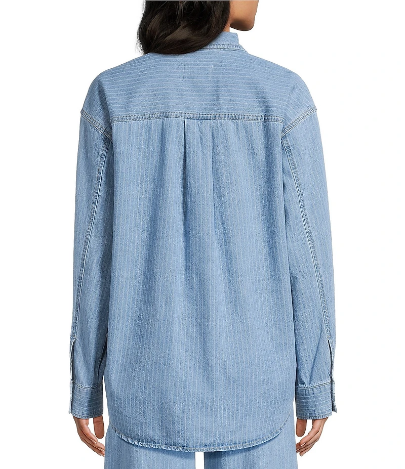 Daze Haven Denim Long Sleeve Button Front Shirt