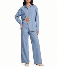 Daze Haven Denim Long Sleeve Button Front Shirt