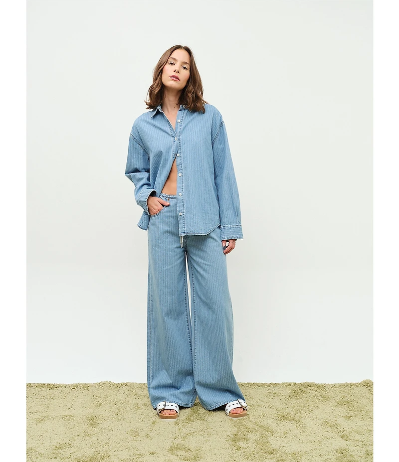 Daze Haven Denim Long Sleeve Button Front Shirt
