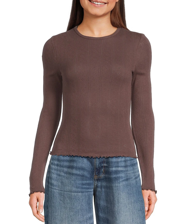 Daze Knit Scoop Neck Long Sleeve Top