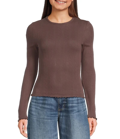 Daze Knit Scoop Neck Long Sleeve Top