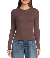Daze Knit Scoop Neck Long Sleeve Top