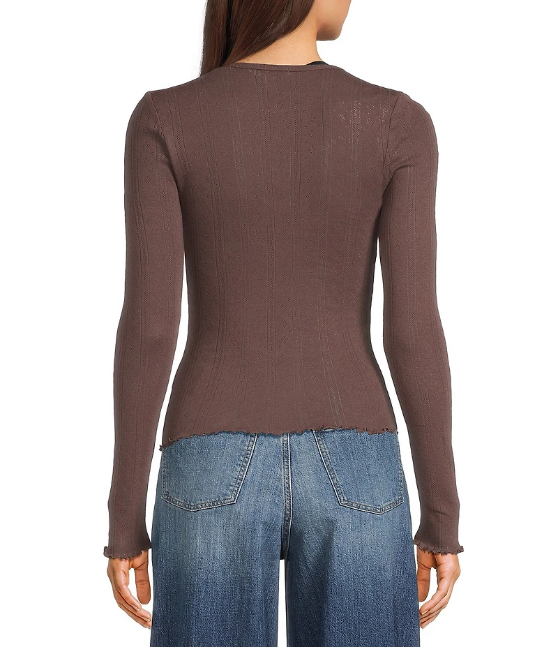 Daze Knit Scoop Neck Long Sleeve Top