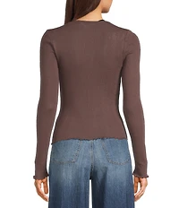 Daze Knit Scoop Neck Long Sleeve Top