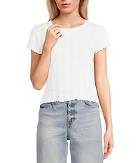 Daze Lily Pointelle Crew Neck Short Sleeve Baby T-Shirt