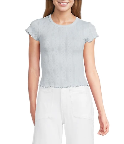 Daze Lily Pointelle Crew Neck Short Sleeve Baby T-Shirt