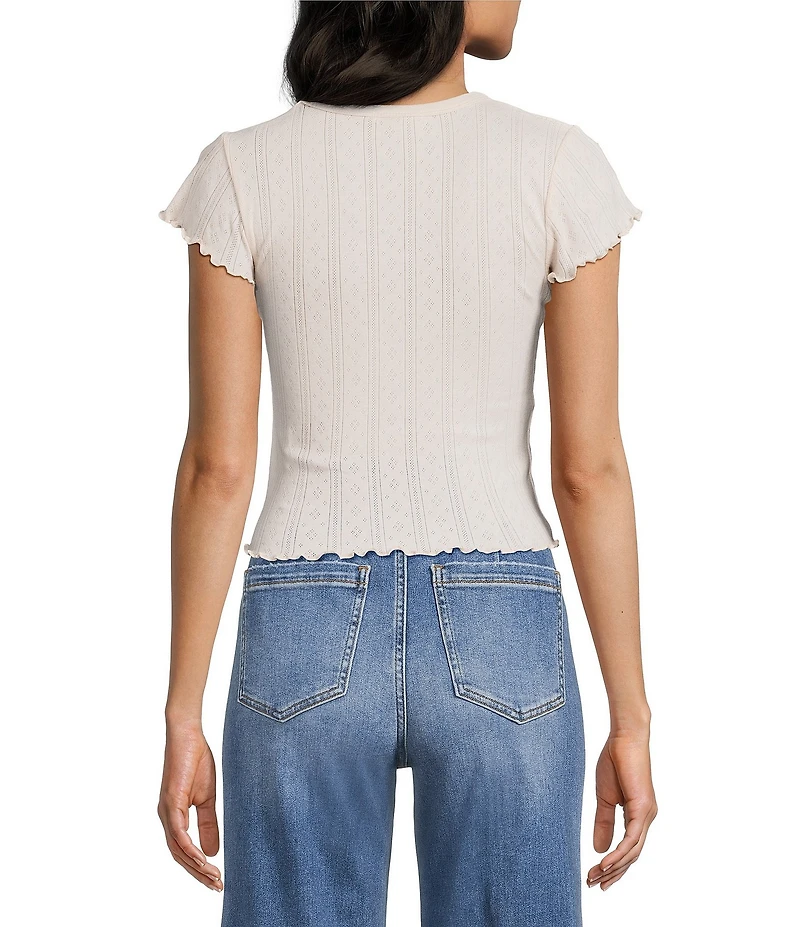 Daze Lily Pointelle Crew Neck Short Sleeve Baby T-Shirt