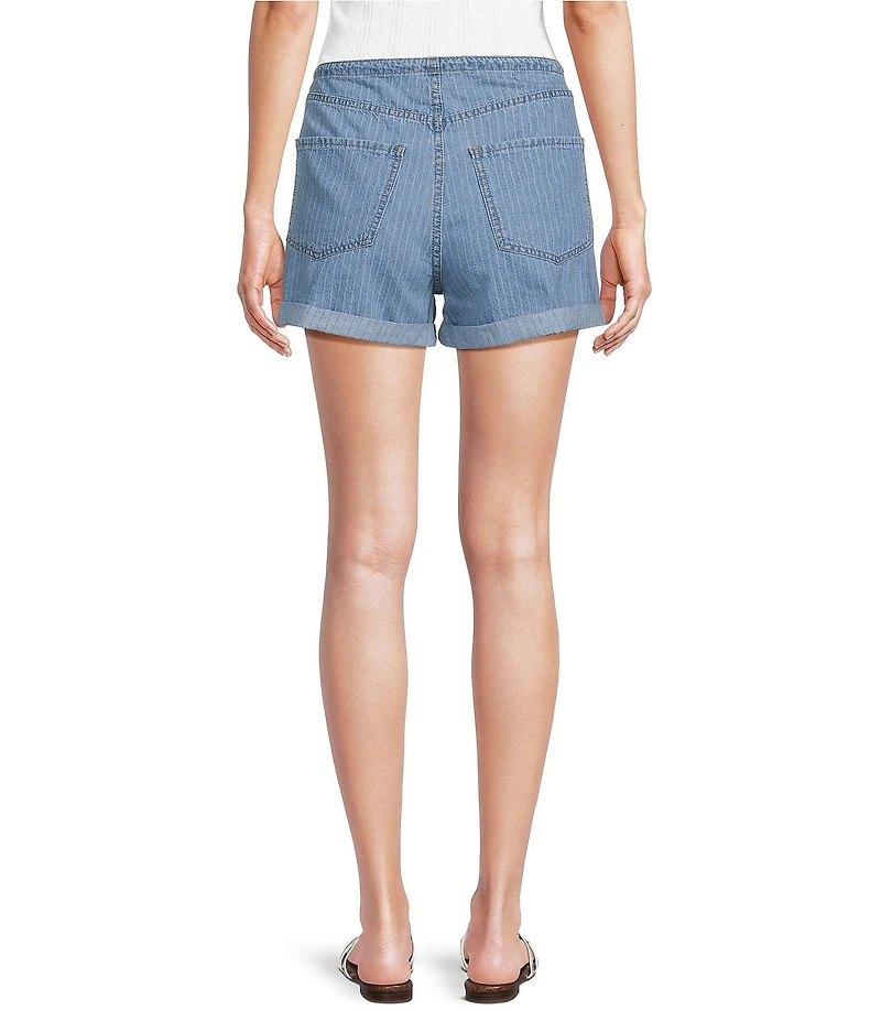 Daze Maddie Mid Rise Drawstring Denim Shorts