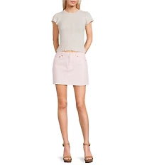 Daze Malibu Denim A-Line Mini Skirt