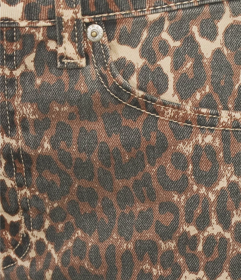 Daze Malibu Leopard Print Organic Cotton Mini Skirt