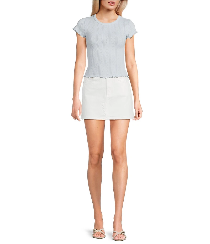 Daze Malibu Mini Swan Denim Mini Skirt