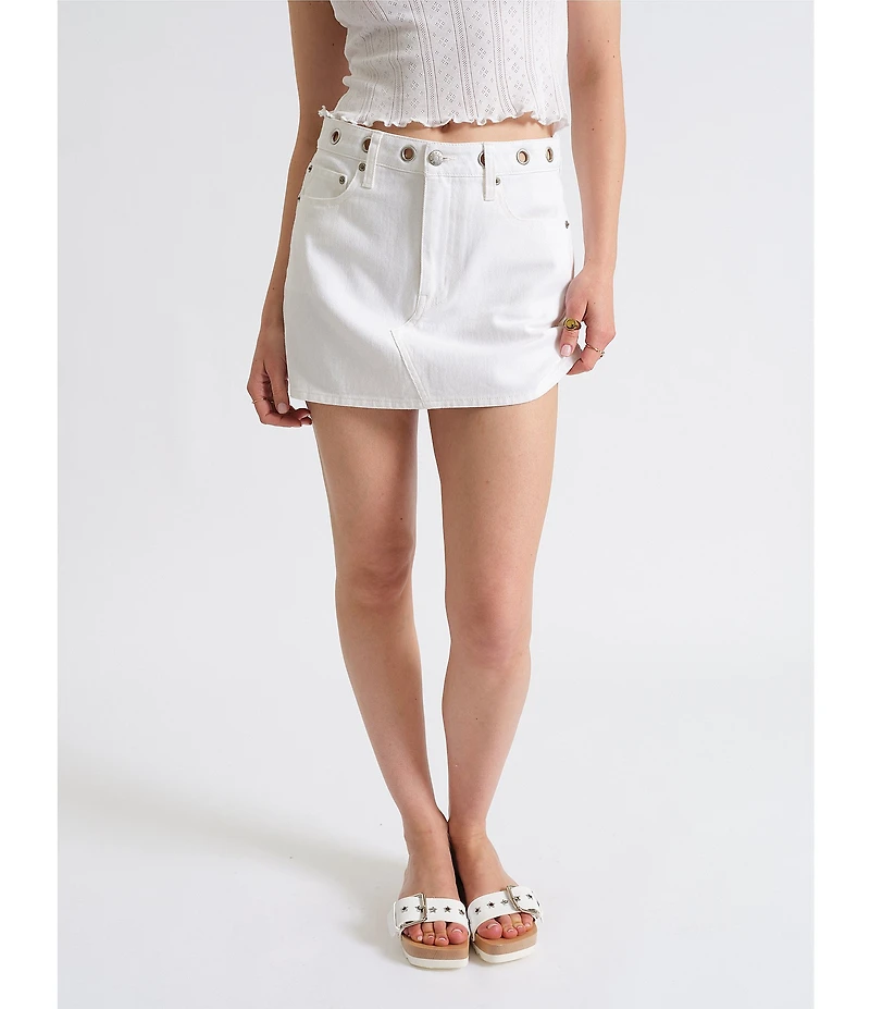 Daze Malibu Mini Swan Denim Mini Skirt
