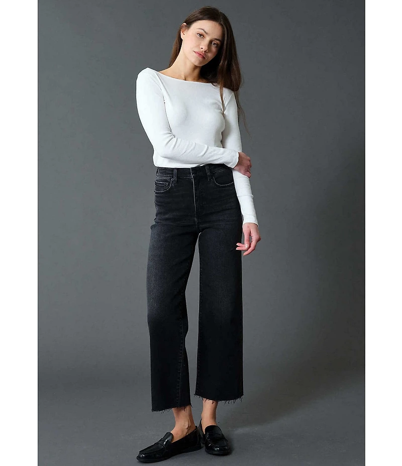 Daze Pleaser High Rise Wide Ankle Length Dark Denim Jeans