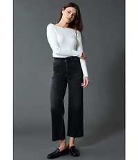 Daze Pleaser High Rise Wide Ankle Length Dark Denim Jeans