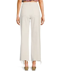 Daze Pleaser High Rise Wide Ankle Length Frayed Jeans