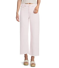 Daze Pleaser High Rise Wide Ankle Length Frayed Jeans
