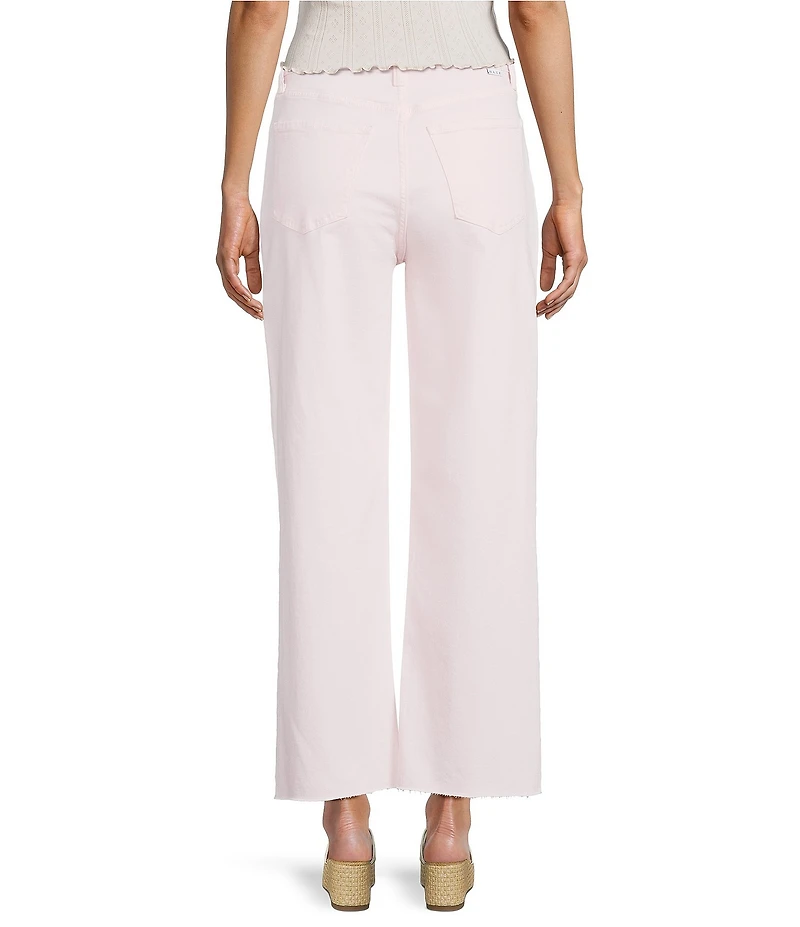 Daze Pleaser High Rise Wide Ankle Length Frayed Jeans