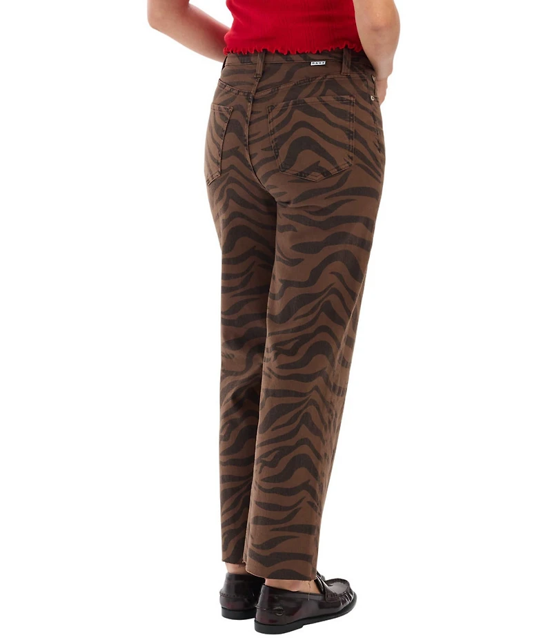 Daze Pleaser High Rise Zebra Print Jeans