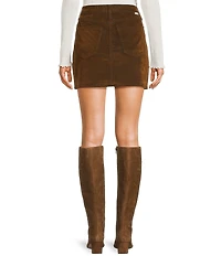 Daze Stash Crushed Cognac A-Line Mini Skirt